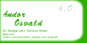 andor osvald business card
